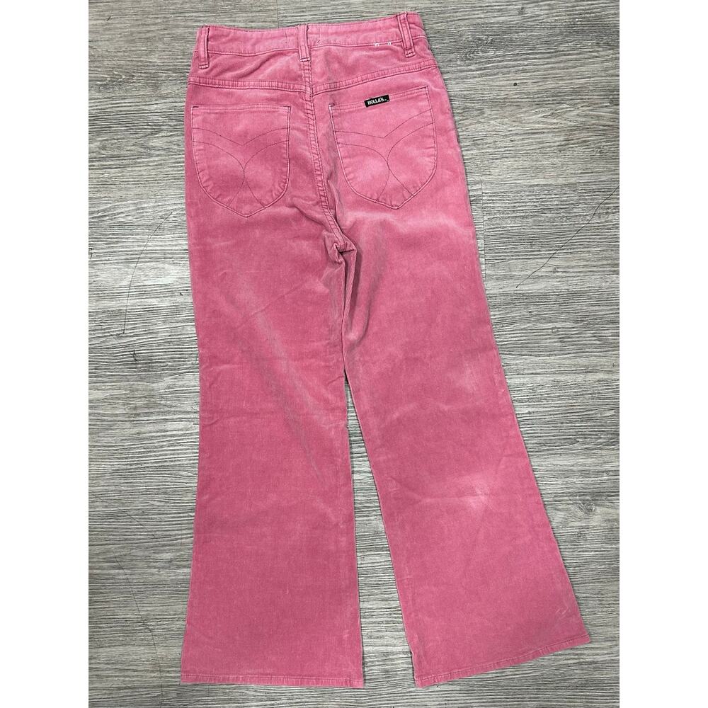 Rollas Womens Size 29 Pink Corduroy Eastcoast Crop Flare High Rise Pants Trouser - Picture 4 of 8